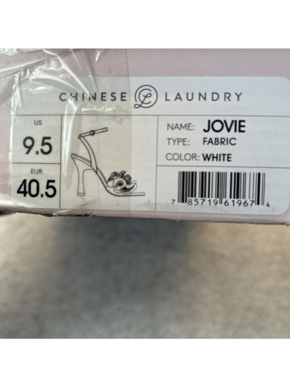 Chinese Laundry Jovie SZ 9.5 White Heels Wedding Ruffle PeepToe Ankle Strap New - Picture 9 of 9